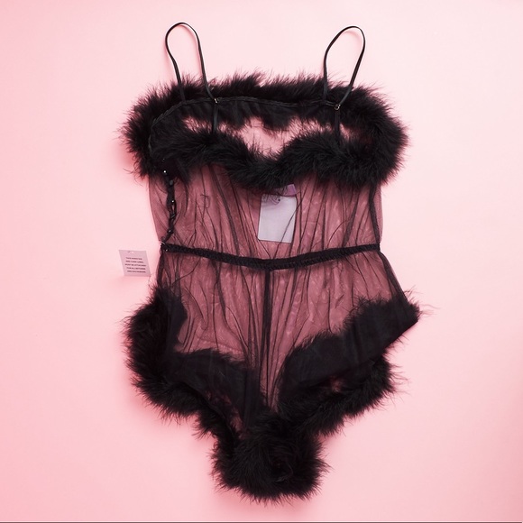 Savage X Fenty Marabou Romper NWT - Picture 3 of 8